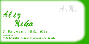 aliz miko business card